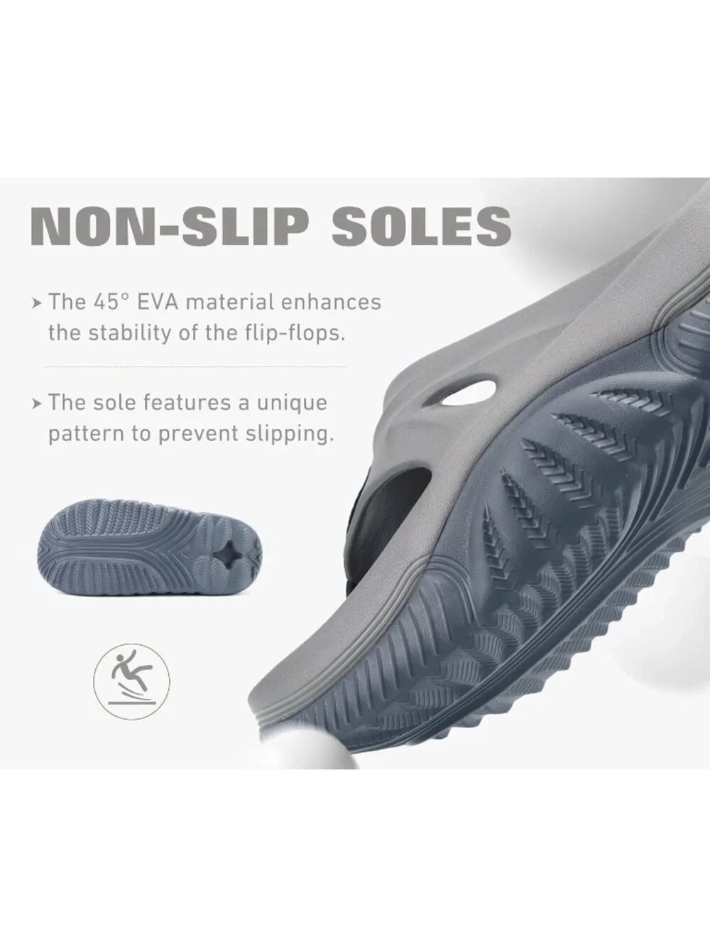 Men's Grey Black Orthopaedic Foot bed Flip Flops Fabric Toe Post Beach Sandals